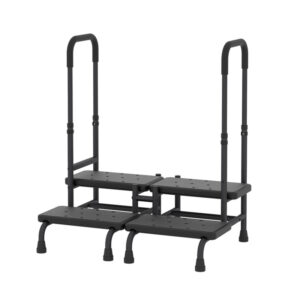 Two-Step Bedside Stool with Double Handrails